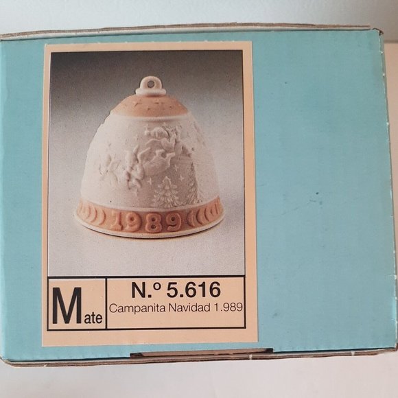 Lladro Collectors Society Christmas Bell Dated 1989 White Beige 5.616 - Picture 7 of 10